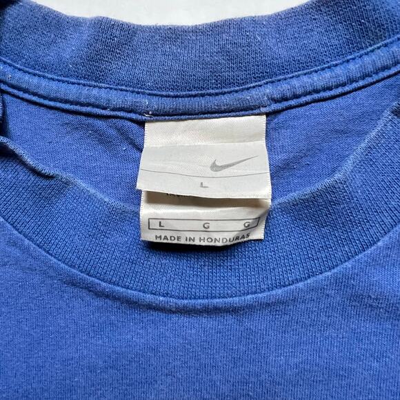 Vintage Y2k Nike Air Basketball Swoosh T Shirt Blue Team Silver Tag Hooper Star - Picture 2 of 8